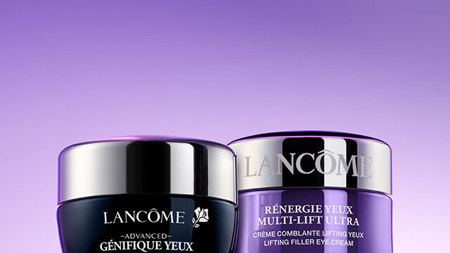 Productos para el cuidado de los ojos Lancome, ofreciendo una seleccion de tratamientos para el contorno de ojos en un formato movil.