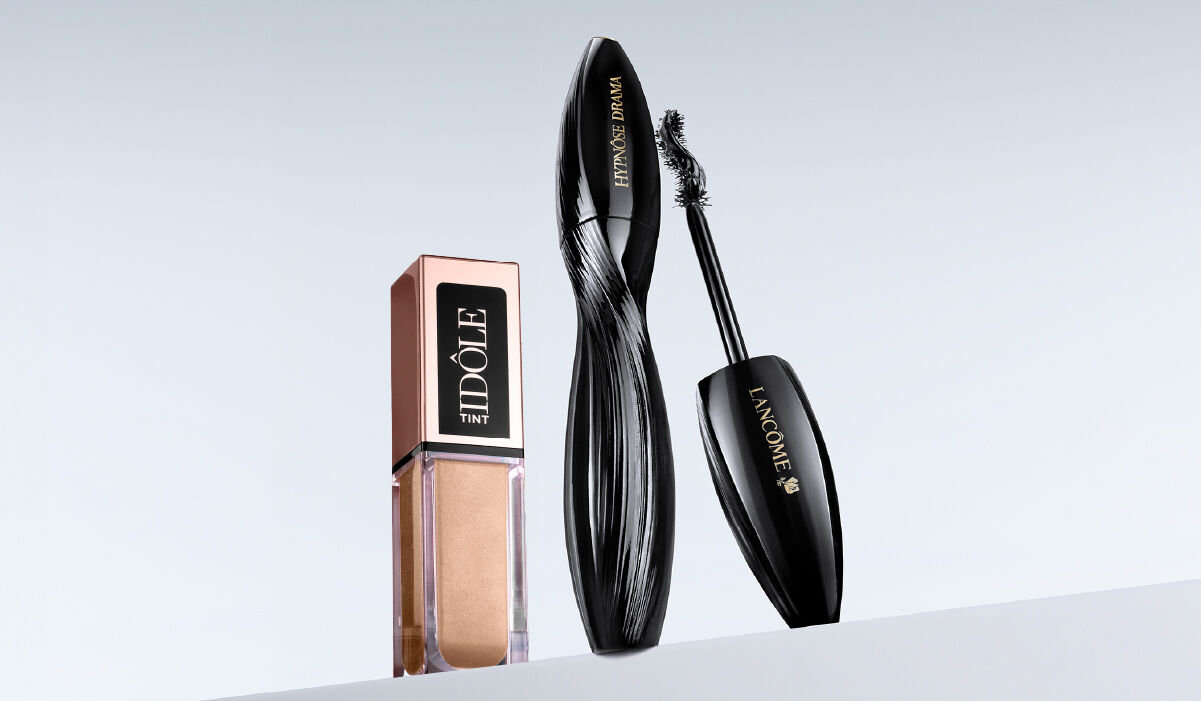 Maquillaje de ojos Lancome, presentando una variedad de productos para resaltar la mirada en un formato movil.