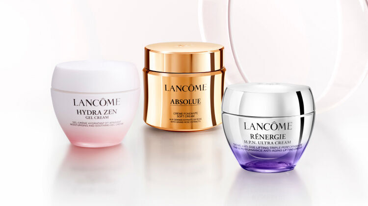 Cremas de dia para el cuidado de la piel Lancome, presentando una variedad de productos para hidratar y proteger la piel durante el dia