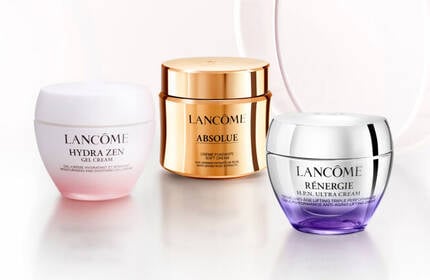 Cremas de dia para el cuidado de la piel Lancome, presentando una variedad de productos para hidratar y proteger la piel durante el dia