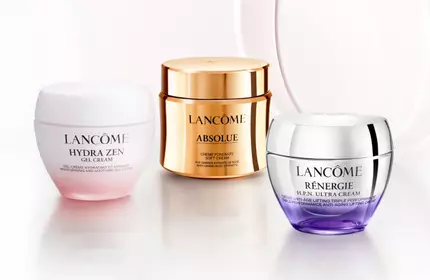 Cremas de dia para el cuidado de la piel Lancome, presentando una variedad de productos para hidratar y proteger la piel durante el dia